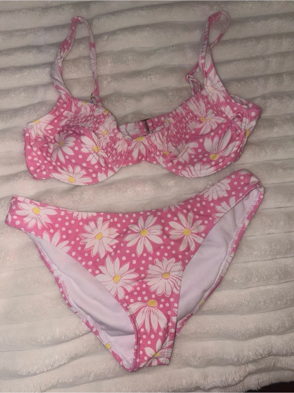 Pink Daisy Floral Bikini Set